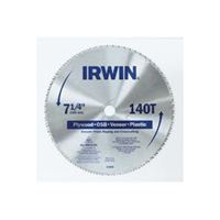 Irwin 21840ZR Circular Saw Blade, 7-1/4 in Dia, 5/8 in Arbor, 140-Teeth, HCS Cutting Edge, Pack of 10 