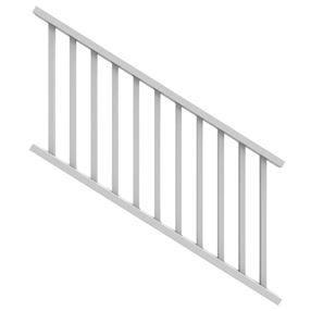 Xpanse Select 73024862 Stair Rail Kit with Baluster, 6 ft L Actual, Square Profile, Vinyl, White