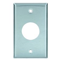 Eaton Wiring Devices 93091-BOX Single Receptacle Wallplate, 4-1/2 in L, 2-3/4 in W, 1 -Gang, 302/304 Stainless Steel 