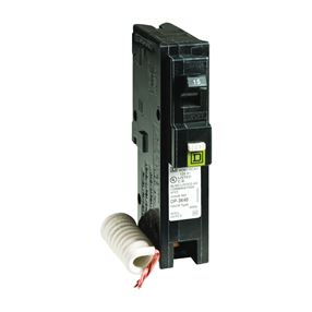 Square D HOM115CAFIC Circuit Breaker, AFCI, Combination, 15 A, 1 -Pole, 120 V, Fixed Trip, Plug Mounting