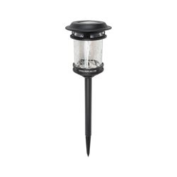Boston Harbor Solar Stake Light, Ni-Mh Battery, AA Battery, 1-Lamp, Plastic and Glass Fixture, Black, Pack of 6 