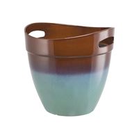 Landscapers Select PT-S039 Planter, 12 in Dia, 11-1/2 in H, Round, Resin, Teal, Teal, Pack of 6 