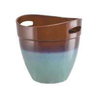 Landscapers Select PT-S040 Planter, 14.8 in Dia, 14-1/2 in H, Round, Resin, Teal, Teal, Pack of 4 