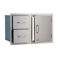 Bull 25876 Grill Cabinetry, 33 in L, 20-1/2 in W, 22 in H, 2-Drawer, Stainless Steel, Metallic 