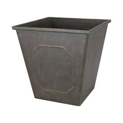 Landscapers Select PT-S046 Planter, 14 in W, 14 in D, Square, Resin, Metallic, Metallic 6 Pack 
