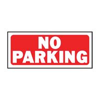HY-KO 23002 Fence Sign, Rectangular, NO PARKING, White Legend, Red Background, Plastic, 14 in W x 6 in H Dimensions 5 Pack 