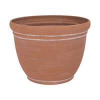 Landscapers Select PT-S058 Planter, 13 in Dia, 9-3/4 in H, Round, Resin, Terra Cotta, Terra Cotta, Pack of 6 