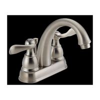 DELTA Windemere Series 25996LF-BN-ECO Bathroom Faucet, 1.2 gpm, 2-Faucet Handle, Brushed Nickel, Lever Handle 