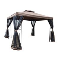 Seasonal Trends 59661 Gazebo with Netting, 118 in W Exterior, 118 in D Exterior, 105.51 in H Exterior, Square 