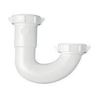 Plumb Pak PP66-1W J-Bend, 1-1/2, 1/2 x 1-1/4 in, Slip, Plastic, White 