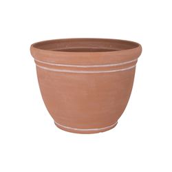 Landscapers Select PT-S059 Planter, 15 in Dia, 11.5 in H, Round, Resin, Terra Cotta, Terra Cotta, Pack of 6 