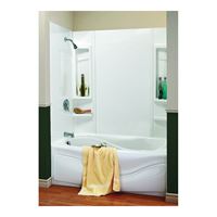 MAAX Finesse Series 101594-000-129 Bathtub Wall Kit, 33-1/2 in L, 61 in W, 59 in H, Polystyrene, Glue Up Installation 