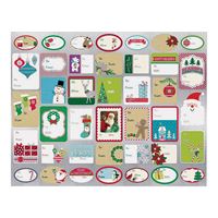 Santas Forest IG87436/68113 Sticky Gift Tag, Assorted, Occasions: Christmas, Self Adhesives Gift Tags, Paper 36 Pack 