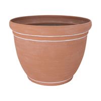 Landscapers Select PT-S060 Planter, 18 in Dia, 13-3/4 in H, Round, Resin, Terra Cotta, Terra Cotta, Pack of 6 