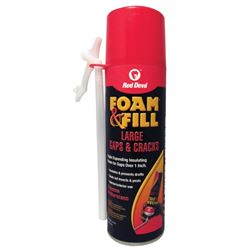 Red Devil Foam & Fill 0908 Polyurethane Sealant, Champagne, 24 hr Functional Cure, 65 to 100 deg F, 8 fl-oz Aerosol Can 