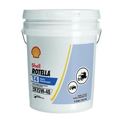 Shell Rotella T4 550045128 Engine Oil, 15W-40, 5 gal Pail 