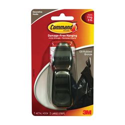 Command Forever Classic Series FC13-ORB Decorative Hook, 7/8 in Opening, 5 lb, 1-Hook, Metal, Oil-Rubbed Bronze, Pack of 4 