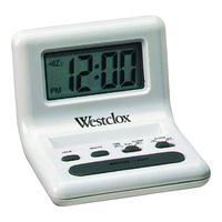 Westclox 47539A Alarm Clock, AAA Battery, LCD Display, White Case 