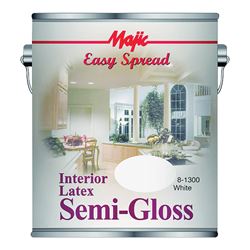 Majic Paints 8-1300-1 Interior Paint, Semi-Gloss Sheen, White, 1 gal, Can, 300 sq-ft Coverage Area, Pack of 4 
