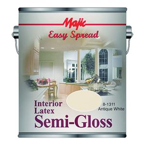 Majic Paints 8-1311-1 Interior Paint, Semi-Gloss Sheen, Antique White, 1 gal, Can, 300 sq-ft Coverage Area, Pack of 4