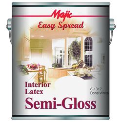 Majic Paints 8-1312-1 Interior Paint, Semi-Gloss Sheen, Bone White, 1 gal, Can, 300 sq-ft Coverage Area, Pack of 4 