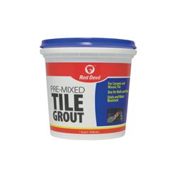Red Devil 0424 Tile Grout, Paste, Ammonia, Mild Acrylic, White, 1 qt Tub 