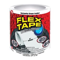 Flex Tape TFSWHTR0405 Tape, 5 ft L, 4 in W, Rubber Backing 