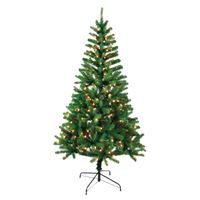 Santas Forest 07766 Christmas Tree, 6.5 ft H, Tillamook Family, LE 2 Fusible, Mini Light Bulb, Clear Light 