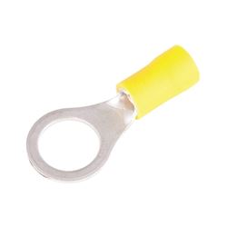 Gardner Bender 10-108 Ring Terminal, 600 V, 12 to 10 AWG Wire, 1/4 to 3/8 in Stud, Vinyl Insulation, Yellow 