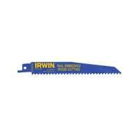 Irwin 372656P5 Reciprocating Saw Blade, 2 in W, 6 in L, 6 TPI, Cobalt/Steel Cutting Edge 
