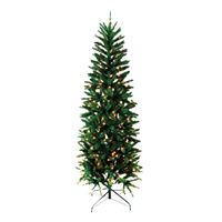 Santas Forest 27201 Christmas Tree, 7 ft H, Alpine Fir Family, 110 V, Mini Bulb, Clear Light 