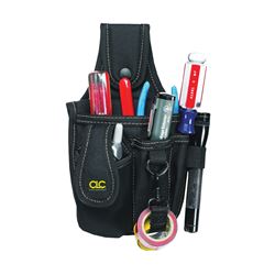 CLC Tool Works Series 1501 Tool and Cell Phone Holder, 4-Pocket, Polyester, Black, 6 in W, 9-3/4 in H, 2 in D 