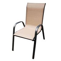 Seasonal Trends 50601 Sling Stack Chair, 21.65 in W, 27 in D, 35.82 in H, Polyester, 2 Tone Tan 