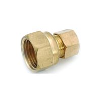 Anderson Metals 750066-1408 Tubing Coupling, 7/8 x 1/2 in, Compression x FIP, Brass 5 Pack 