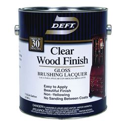 DEFT 010-01 Brushing Lacquer, Gloss, Liquid, Clear, 1 gal, Can 4 Pack 