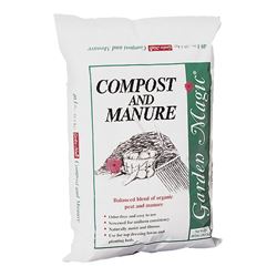 Garden Magic 5240 Compost and Manure, Solid, Dark Brown/Light Brown, Faint Soil, 40 lb Bag 
