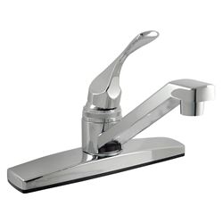 Boston Harbor PF8101A Kitchen Faucet, 1.8 gpm, 2-Faucet Hole, Plastic, Chrome Plated, Deck Mounting, Lever Handle 