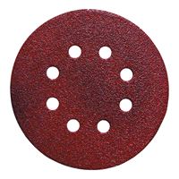 PORTER-CABLE 725800625 Sanding Disc, 5 in Dia, Coated, 60 Grit, Coarse, Aluminum Oxide Abrasive, 8-Hole 