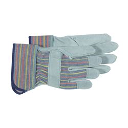 Boss 4094K Kids Gloves, Wing Thumb, Shirred Cuff, Blue/Gray 