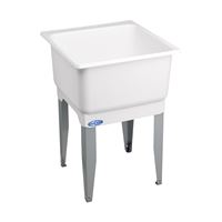 ELM UTILATUB Series 14 Laundry Tub, 20 gal Capacity, 33 in OAH, Polypropylene, White, Floor Mounting, 1-Bowl 