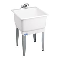 ELM UTILATUB Series 14CP Laundry Tub Combo Kit, 20 gal Capacity, 33 in OAH, Polypropylene, White, Floor Mounting 