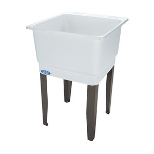 ELM UTILATUB Series 14K Laundry Tub, 20 gal Capacity, 23 in OAW, 25 in OAD, 33 in OAH, Co-Polypure, White, 1-Bowl, Pack of 5