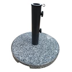 Seasonal Trends 59657 Umbrella Base, 15.7 in Dia, 13.7 in H, Round, Stone, Steel and Plastic, Gray and Black 