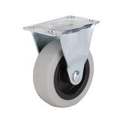 ProSource JC-N02-G Rigid Caster, 3 in Dia Wheel, 24 mm W Wheel, Thermoplastic Rubber Wheel, Gray, 130 lb 