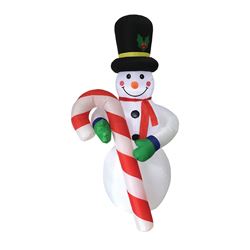 Hometown Holidays 90341 Christmas Inflatable Snowman, 6 ft H, Nylon, White, Super LED Bulb 