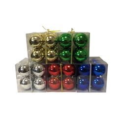 Hometown Holidays 99909 Ball Ornament, 80 mm H, PVC, Blue/Gold/Green/Red/Silver 27 Pack 