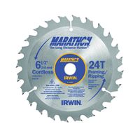 Irwin Marathon 14029 Circular Saw Blade, 6-1/2 in Dia, 5/8 in Arbor, 24-Teeth, Carbide Cutting Edge 