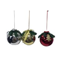 Santas Forest 99931 Decorated Ball Ornament, 200 mm H, PVC, Blue/Gold/Green/Red/Silver 8 Pack 