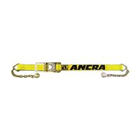 ANCRA 500 Series 48987-24 Strap, 3 in W, 27 ft L, Polyester, Yellow, 5400 lb Working Load, Chain Anchor End 