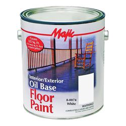 Majic Paints 8-0074-1 Floor Paint, Medium-Gloss, White, 1 gal Pail, Pack of 4 